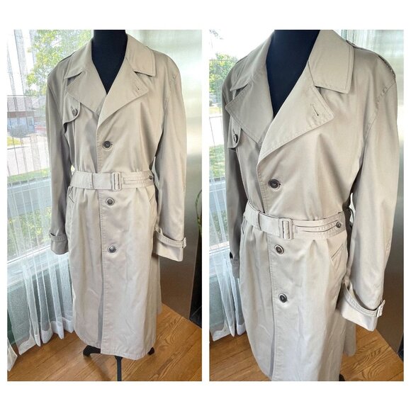 Vintage 1980s Pierre Cardin tan trench coat, gender neutral, (Medium) - Picture 2 of 9